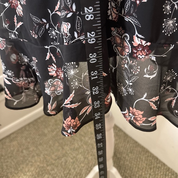 Floral Short Black Sleeveless Ruffle Dress Summer Feminine Large Party - Picture 7 of 13